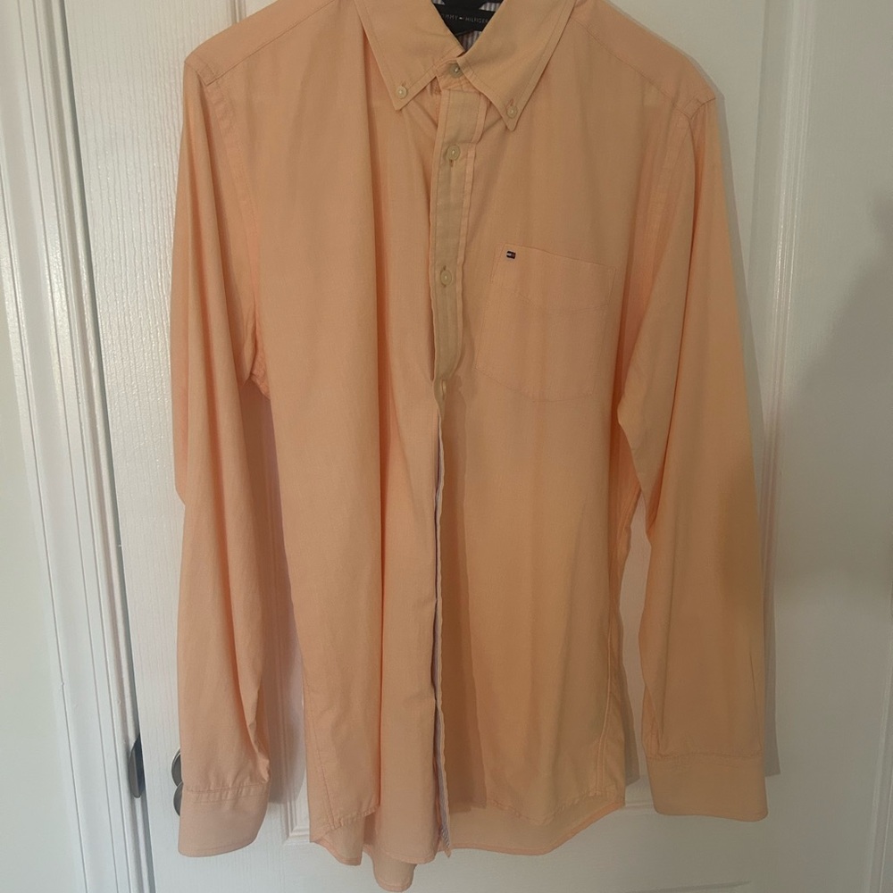 Men's Peach Button-Down Shirt